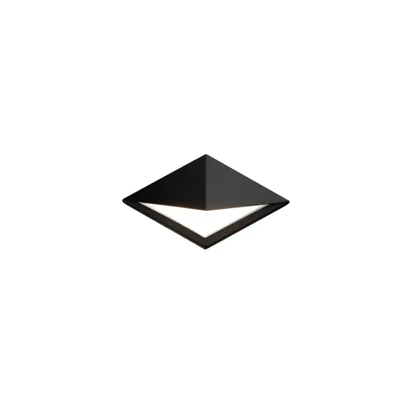 An envelope of light. A triangular diffuser delivers symmetrical LED illumination from within the folds of an angular frame.