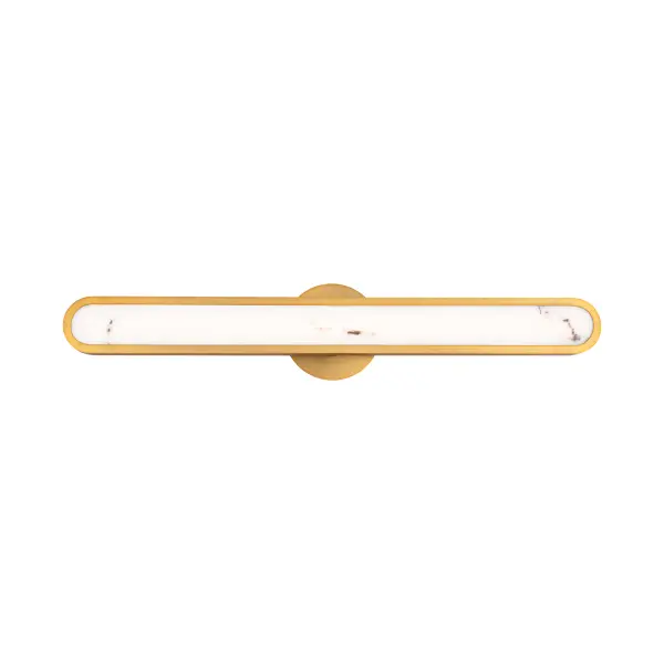 Serena captures natural beauty in a refined modern form. An edgelit panel of faux alabaster glows with soft radiance, creating depth and warmth that feels organic and luxurious. Framed by sleek metal, its elongated oval design adds sculptural poise and subtle drama. A simple silhouette, endlessly graceful.