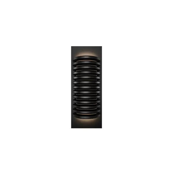 Light with presence. Loom's layered metal rings encase a softly glowing silica diffuser, casting a refined pattern of shadow and light. Its sculptural form and backlit design create visual intrigue both day and night.