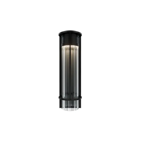 Durable, elegant and timeless, Offshore brings the precision of modern architecture to outdoor lighting. Vertical fluted glass softens its powerful illumination, creating a balanced play of light and texture. The linear black metal frame adds structure and refinement, making Offshore a beacon of modern design built to weather any element.