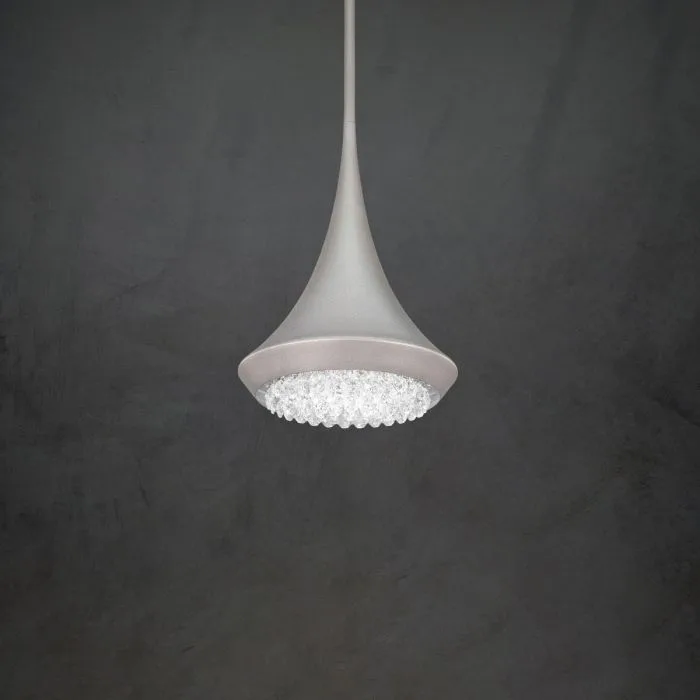Verita 8IN LED 3000K/3500K/4000K 120V Mini Pendant in Black with Optic Crystal