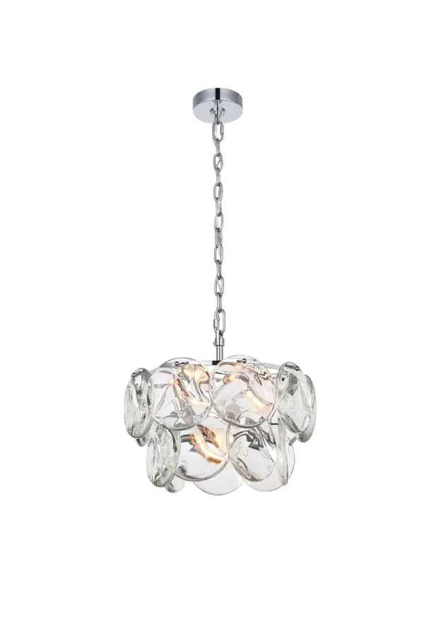 Dimensions
Chain/Rod Length: 59"
Length: 16"
Width: 16"
Height: 10"
Maximum Height: 75"
Wire Length: 142"
Specifications
Assembly Required: yes
Bulb Included: No
Crystal/Glass Color: Clear
Dimmable: Yes
Distressed Finish: No
Dry/Wet/Damp: Dry
ETL: Yes
Finish (Color): Chrome and Clear
Fixture Material: Iron and Crystal
Hanging Device: Chain
Hardware Finish: Chrome
Harware Material: Iron
Max/Nominal Watt: 240W
Number of Lights: 6
Product Shape: Round
Product Type: Chandeliers
Product Warranty: 1 year limited
Socket Type: E12
Voltage: 110V - 125V
Wattage/Bulb: 40W
Weight: 28
Wire Included: Yes
Shipment type: Small parcel