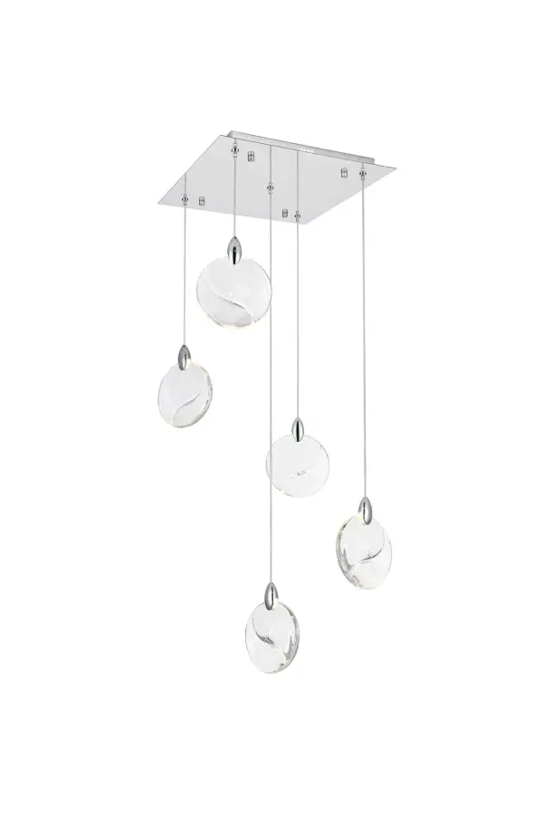 Dimensions
Chain/Rod Length: 142"
Length: 16"
Width: 16"
Height: 7.5"
Maximum Height: 125"
Wire Length: 142"
Specifications
Assembly Required: yes
Average Life (Hours): 6000
Bulb Included: Yes
Color Temperature: 3500K
CRI: 80
Crystal/Glass Color: Clear
Dimmable: Yes
Distressed Finish: No
Dry/Wet/Damp: Dry
ETL: Yes
Finish (Color): Chrome and Clear
Fixture Material: Iron and Crystal
Hanging Device: Cord
Hardware Finish: Chrome
Harware Material: Iron
Lumens: 150
Max/Nominal Watt: 10W
Number of Lights: 5
Product Shape: Rectangle
Product Type: Pendants
Product Warranty: 1 year limited
Socket Type: LED
Voltage: 110V - 125V
Wattage/Bulb: 2W
Watts: 2W
Weight: 16
Wire Included: Yes
Shipment type: Small parcel