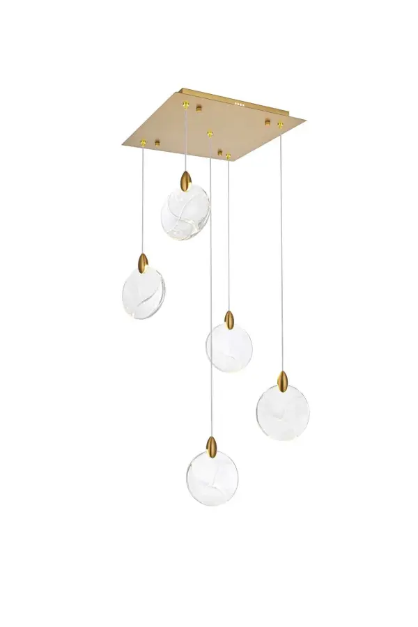 Dimensions
Chain/Rod Length: 142"
Length: 16"
Width: 16"
Height: 7.5"
Maximum Height: 125"
Wire Length: 142"
Specifications
Assembly Required: yes
Average Life (Hours): 6000
Bulb Included: Yes
Color Temperature: 3500K
CRI: 80
Crystal/Glass Color: Clear
Dimmable: Yes
Distressed Finish: No
Dry/Wet/Damp: Dry
ETL: Yes
Finish (Color): Satin Gold and Clear
Fixture Material: Iron and Crystal
Hanging Device: Cord
Hardware Finish: Satin Gold
Harware Material: Iron
Lumens: 150
Max/Nominal Watt: 10W
Number of Lights: 5
Product Shape: Rectangle
Product Type: Pendants
Product Warranty: 1 year limited
Socket Type: LED
Voltage: 110V - 125V
Wattage/Bulb: 2W
Watts: 2W
Weight: 16
Wire Included: Yes
Shipment type: Small parcel