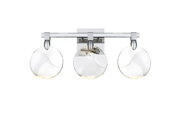 Dimensions
Width: 22"
Height: 9.5"
Extension: 4"
Wire Length: 20"
Specifications
Assembly Required: yes
Average Life (Hours): 6000
Bulb Included: Yes
Color Temperature: 3500K
CRI: 80
Crystal/Glass Color: Clear
Dimmable: Yes
Distressed Finish: No
Dry/Wet/Damp: Dry
ETL: Yes
Finish (Color): Chrome and Clear
Fixture Material: Iron and Crystal
Hardware Finish: Chrome
Harware Material: Iron
Lumens: 150
Max/Nominal Watt: 6W
Number of Lights: 3
Product Shape: Rectangle
Product Type: Wall Sconce
Product Warranty: 1 year limited
Socket Type: LED
Voltage: 110V - 125V
Wattage/Bulb: 2W
Watts: 2W
Weight: 8
Wire Included: Yes
Shipment type: Small parcel