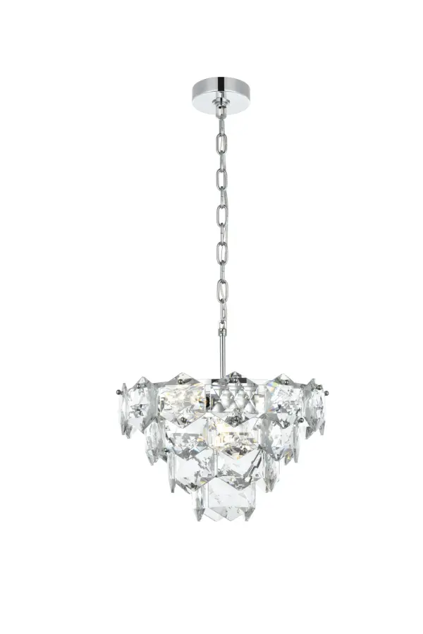 Dimensions
Chain/Rod Length: 59"
Length: 16"
Width: 16"
Height: 10"
Maximum Height: 79"
Wire Length: 142"
Specifications
Assembly Required: Yes
Bulb Included: No
Crystal/Glass Color: Clear
Dimmable: Yes
Distressed Finish: No
Dry/Wet/Damp: Dry
ETL: Yes
Finish (Color): Chrome and Clear
Fixture Material: Iron and Crystal
Hanging Device: Chain
Hardware Finish: Chrome
Harware Material: Iron
Max/Nominal Watt: 240W
Number of Lights: 6
Product Shape: Round
Product Type: Chandeliers
Product Warranty: 1 year limited
Socket Type: E12
UL & ULC Standard: No
Voltage: 110V - 125V
Wattage/Bulb: 40W
Weight: 21
Wire Included: Yes
Shipment type: Small Parcel