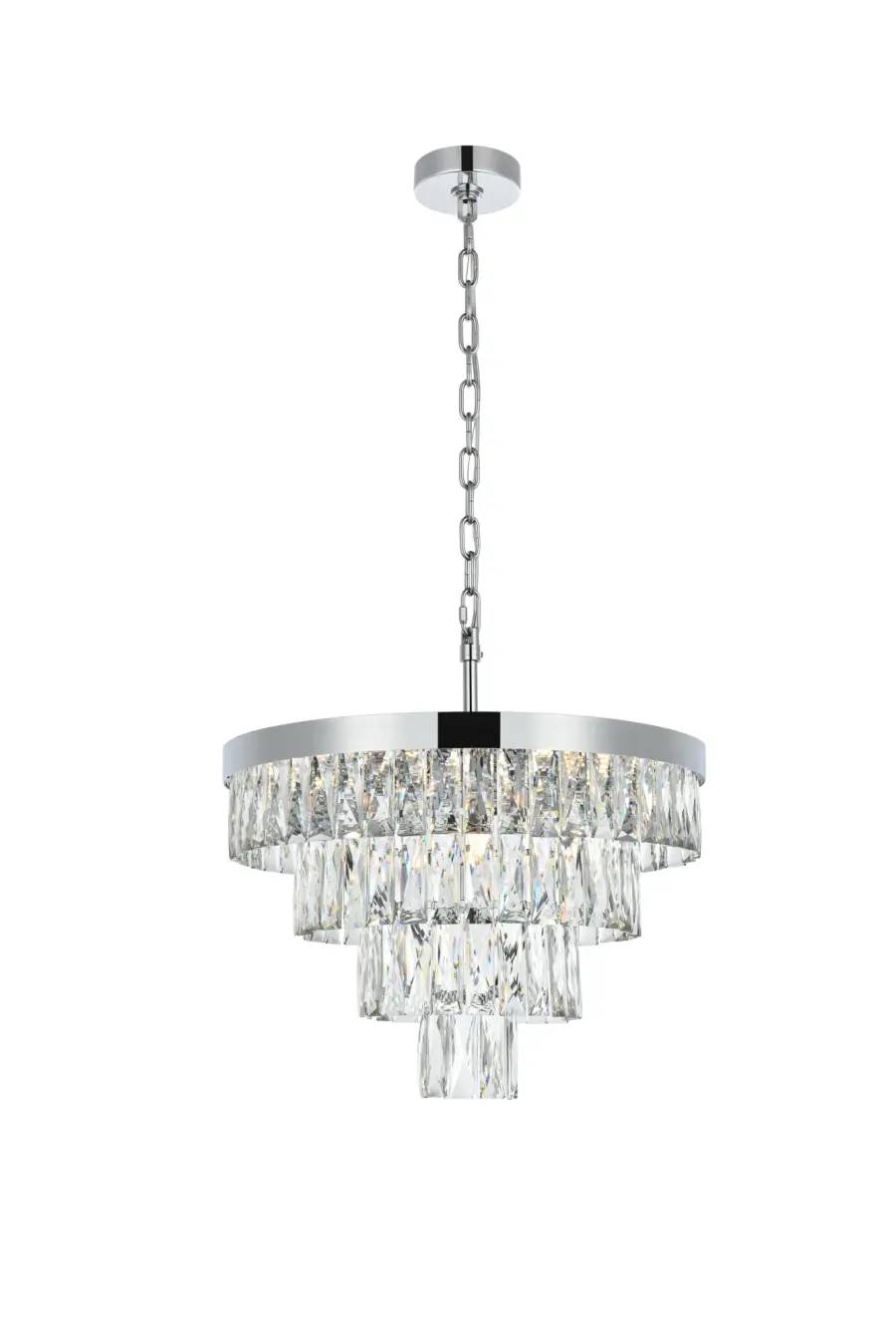 Josephine Ten Light Chandelier in Chrome and Clear - Image 1