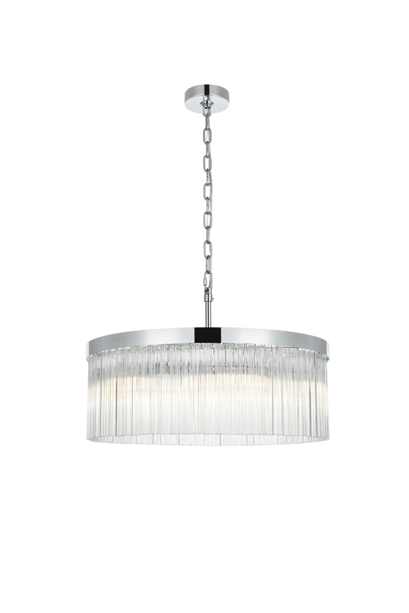 Harlow Six Light Chandelier in Chrome and Clear
