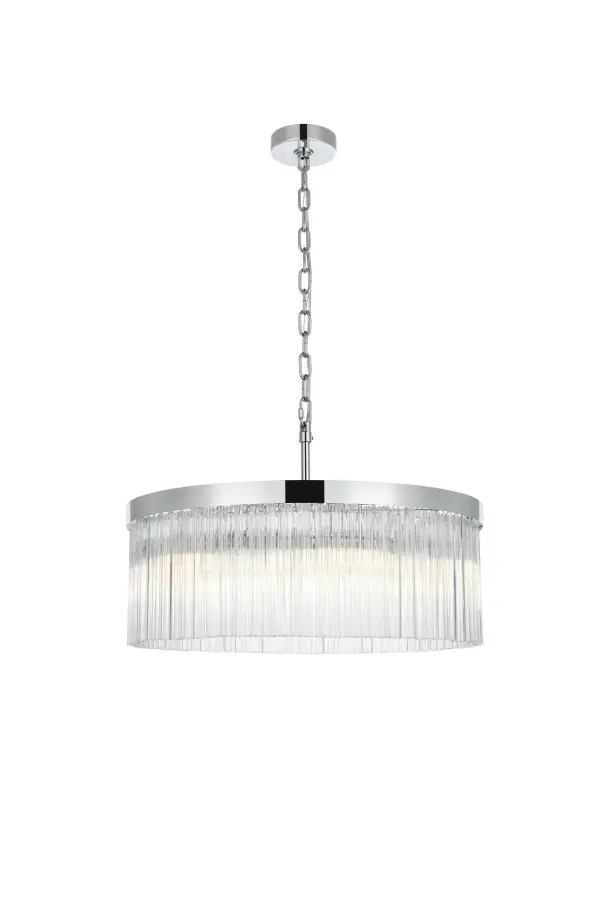Harlow Six Light Chandelier in Chrome and Clear - Image 1