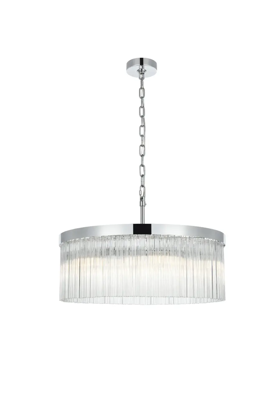 Harlow Six Light Chandelier in Chrome and Clear - Image 1