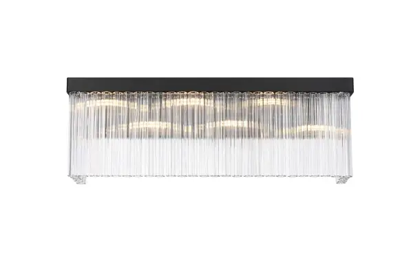 Specification Sheet
Dimensions
Length: 26.5"
Width: 5"
Height: 9"
Wire Length: 12"
Specifications
Assembly Required: yes
Bulb Included: No
Crystal/Glass Color: Clear
Dimmable: Yes
Distressed Finish: No
Dry/Wet/Damp: Dry
ETL: Yes
Finish (Color): Black
Fixture Material: Iron and Glass
Hardware Finish: Black
Harware Material: Iron
Max/Nominal Watt: 1120W
Number of Lights: 6
Product Shape: Round
Product Type: Wall Sconce
Product Warranty: 1 year limited
Socket Type: E12
Voltage: 110V - 125V
Wattage/Bulb: 40W
16
Wire Included: Yes
Shipment type: Small Parcel