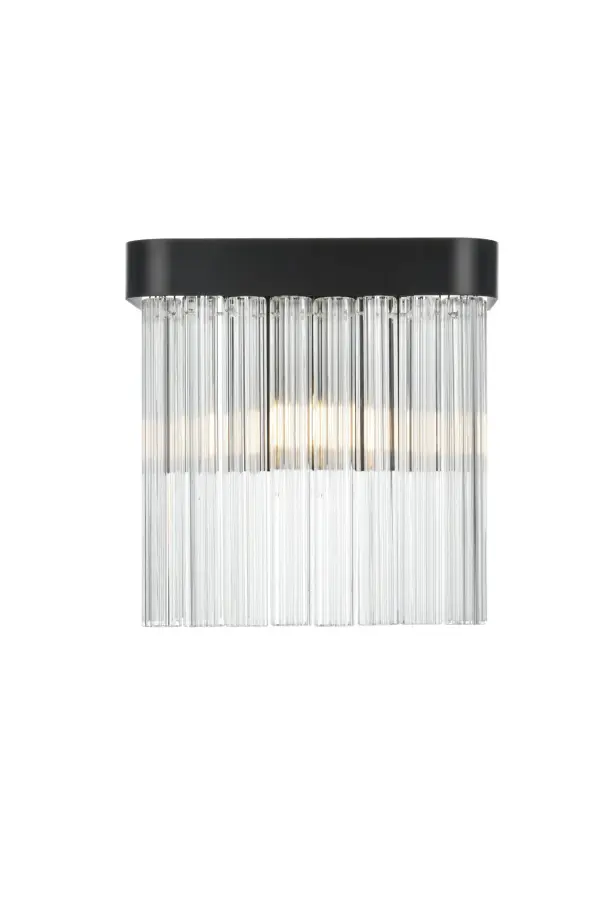Dimensions
Width: 9"
Height: 9"
Extension: 5"
Wire Length: 20"
Specifications
Assembly Required: Yes
Bulb Included: No
Crystal/Glass Color: Clear
Dimmable: Yes
Distressed Finish: No
Dry/Wet/Damp: Dry
ETL: Yes
Finish (Color): Black and Clear
Fixture Material: Iron and Glass
Hardware Finish: Black
Harware Material: Iron
Max/Nominal Watt: 40W
Number of Lights: 1
Product Shape: Rectangle
Product Type: Wall Sconce
Product Warranty: 1 year limited
Socket Type: E12
UL & ULC Standard: No
Voltage: 110V - 125V
Wattage/Bulb: 40W
Weight: 6
Wire Included: Yes
Shipment type: Small Parcel