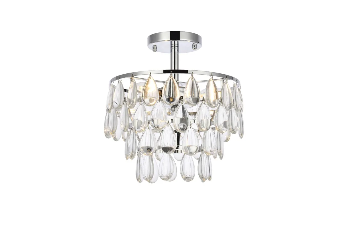 Mila Three Light Flush Mount in chrome
