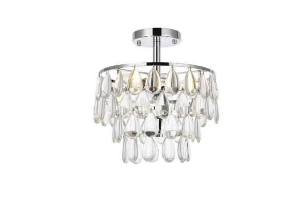 Mila Three Light Flush Mount in Chrome