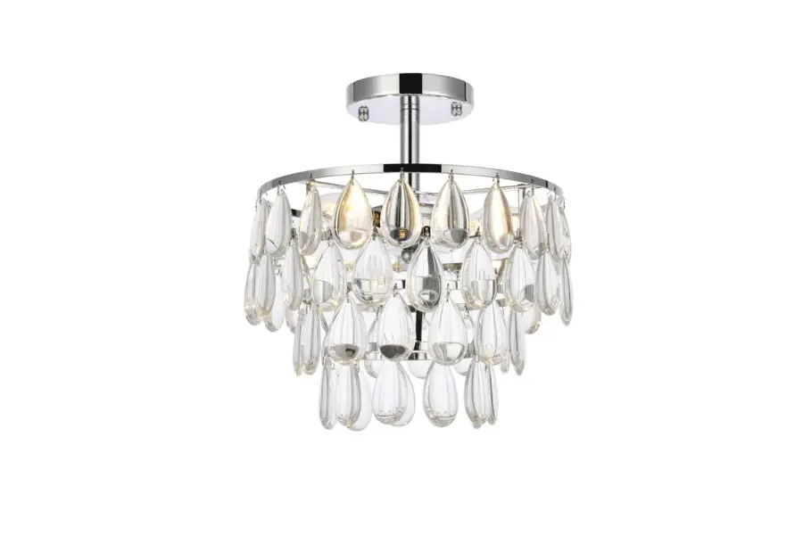 Mila Three Light Flush Mount in Chrome