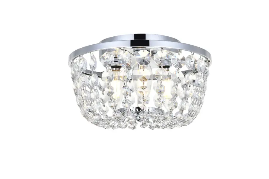 Cora Three Light Flush Mount in Chrome