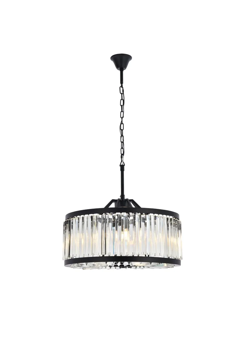 Chelsea Eight Light Chandelier in Matte Black