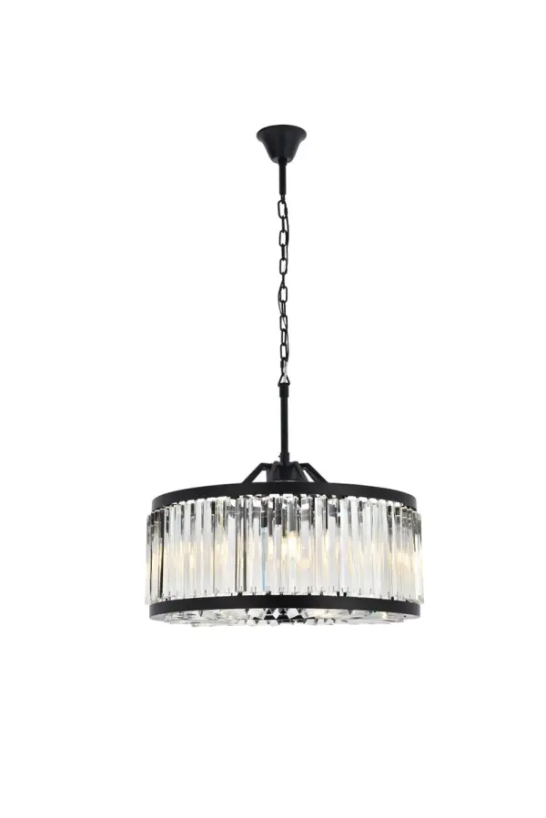 Chelsea 8-Light Crystal Chandelier in Matte Black
