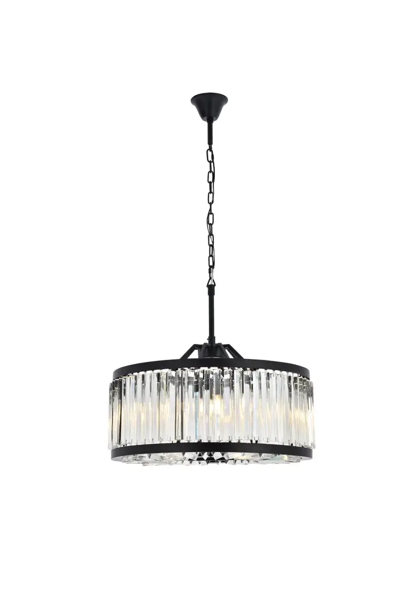 Chelsea 8-Light Crystal Chandelier in Matte Black
