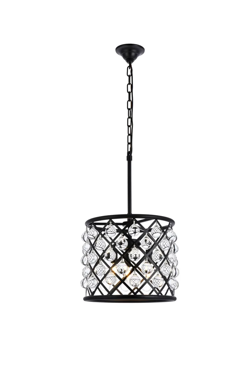 Madison Three Light Pendant in Matte Black