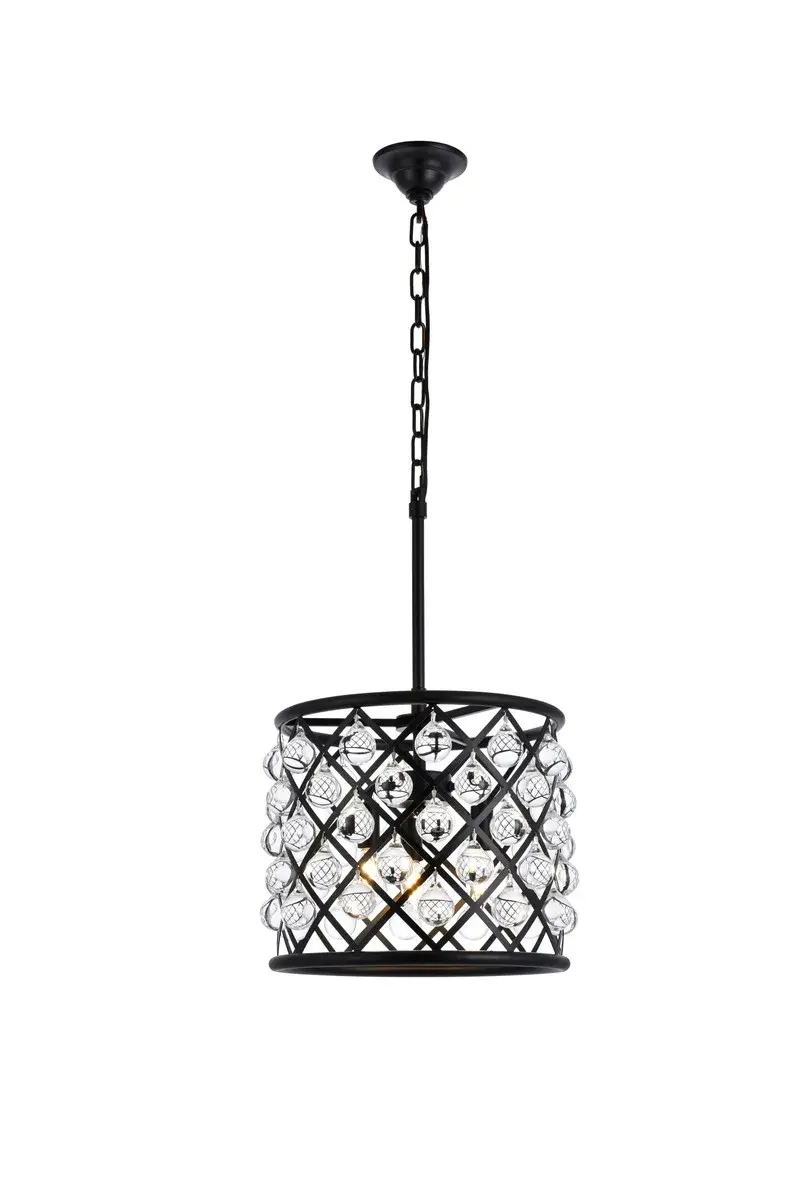 Madison Three Light Pendant in Matte Black