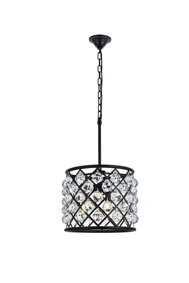 Madison Four Light Pendant in Matte Black
