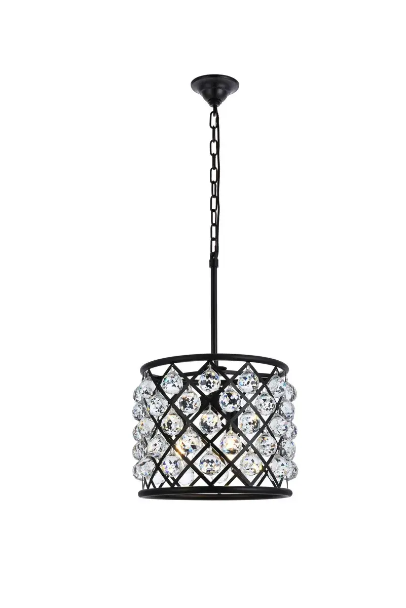 Madison 4-Light Crystal Pendant in Matte Black