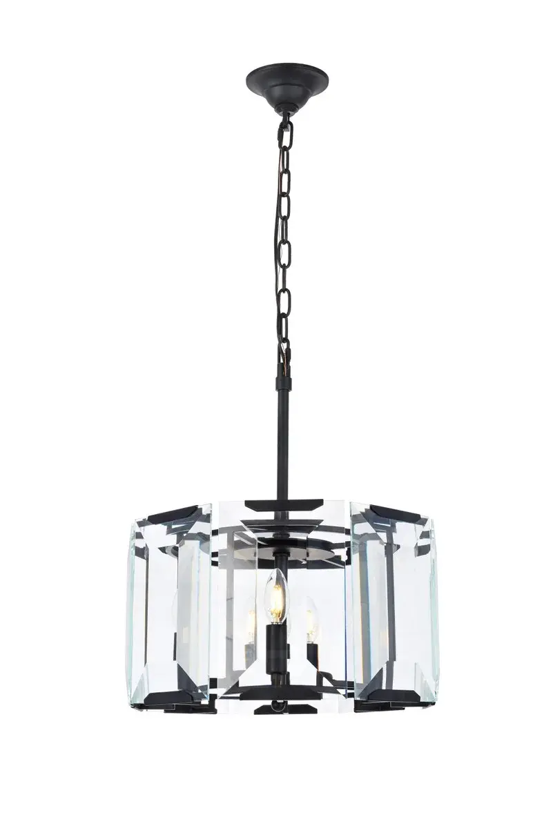 Monaco Four Light Pendant in Flat Black