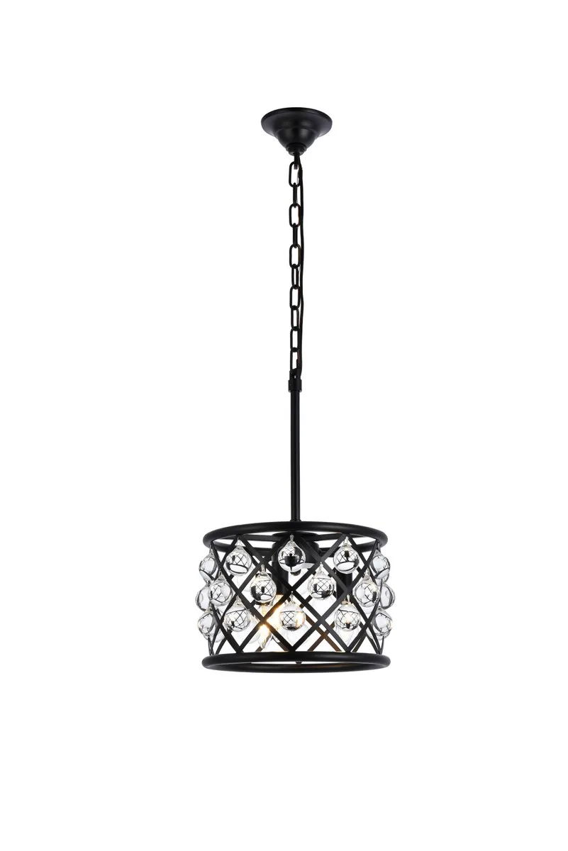 Madison Three Light Pendant in Matte Black