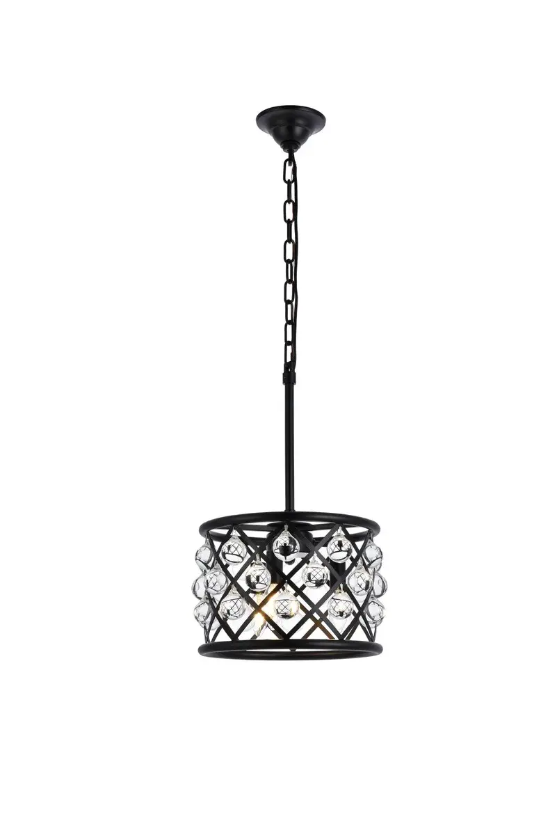 Madison Three Light Pendant in Matte Black