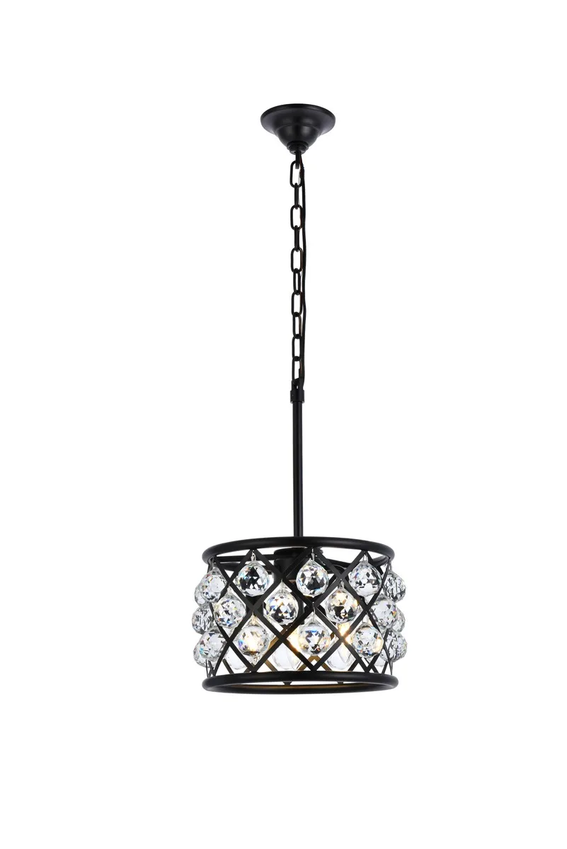 Madison Three Light Pendant in Matte Black