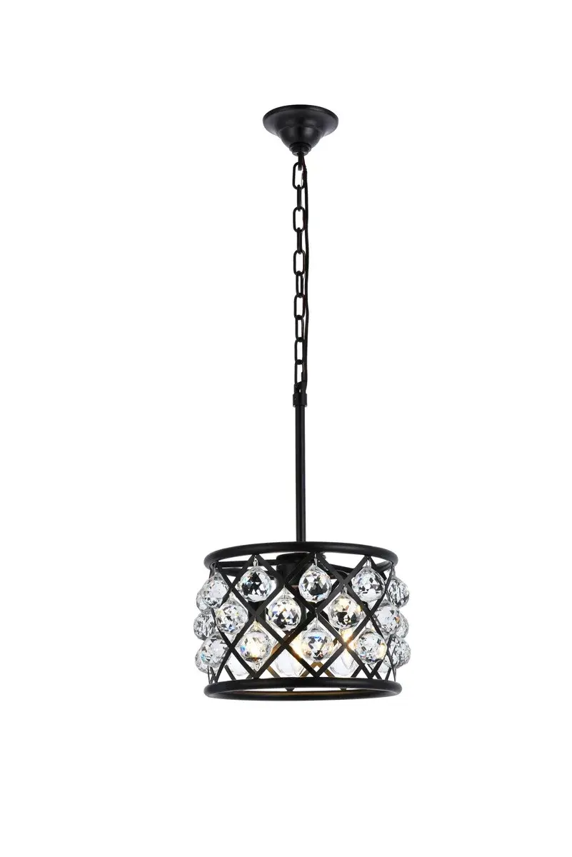 Madison Three Light Pendant in Matte Black