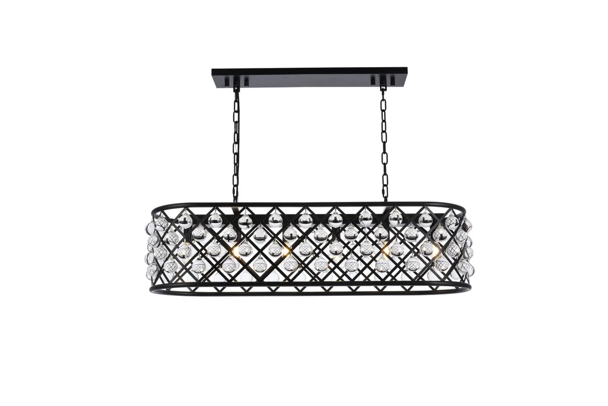 Madison Six Light Chandelier in Matte Black