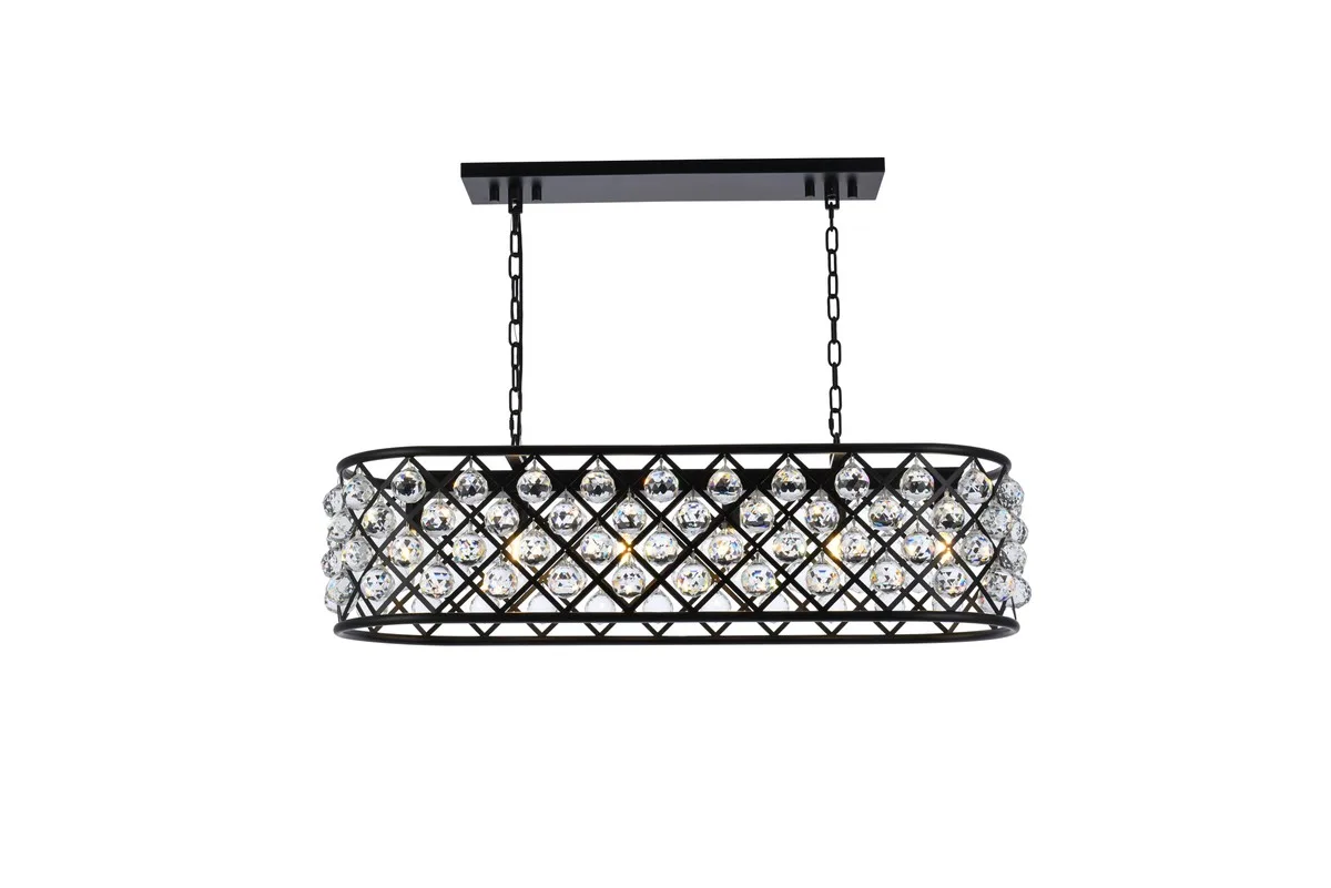 Madison Six Light Chandelier in Matte Black