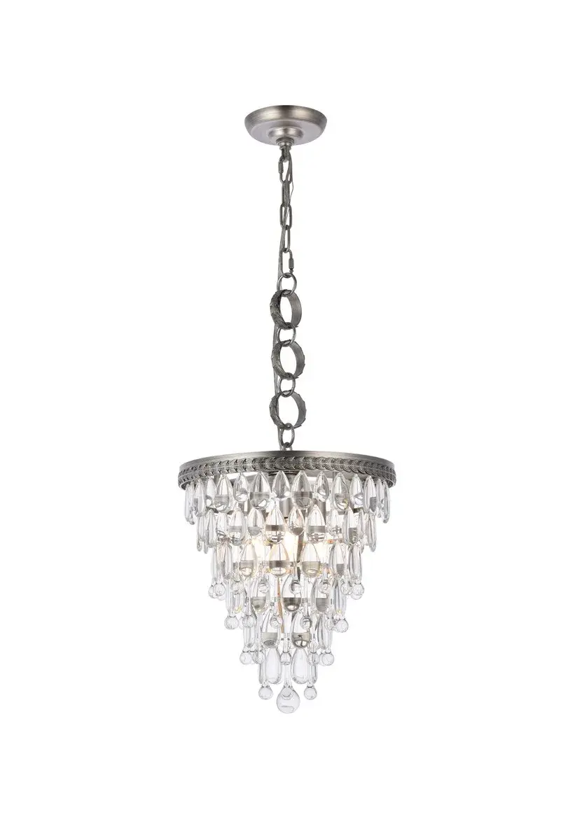 Nordic Three Light Pendant in Antique Silver