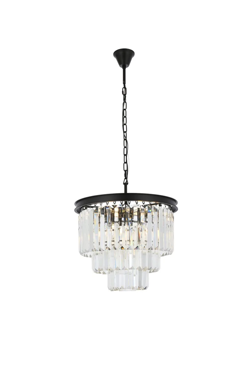 Sydney Nine Light Chandelier in Matte Black