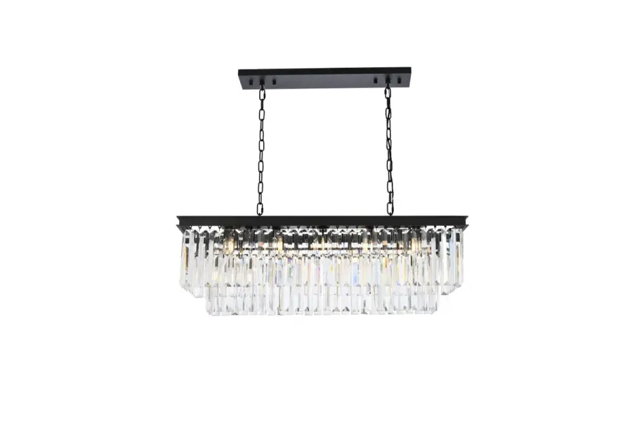 Sydney 12-Light Crystal Chandelier in Matte Black