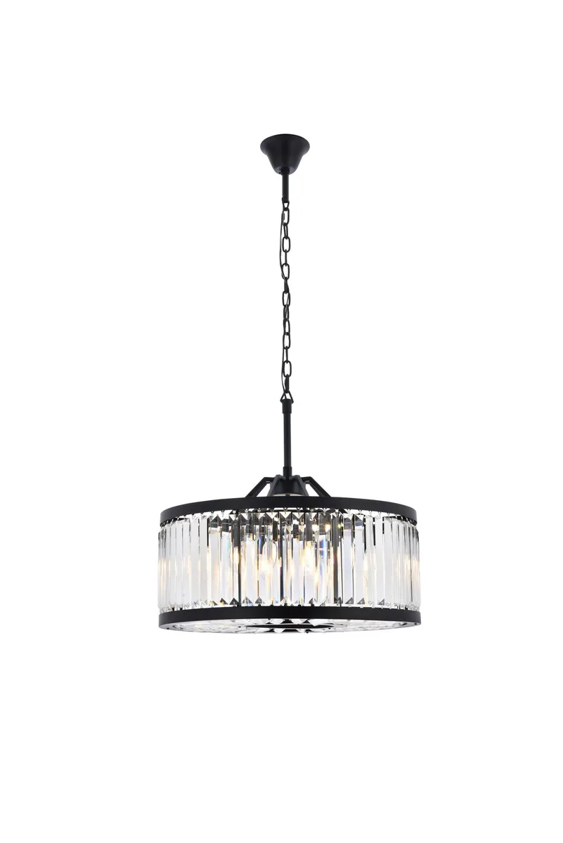Chelsea Eight Light Chandelier in Matte Black
