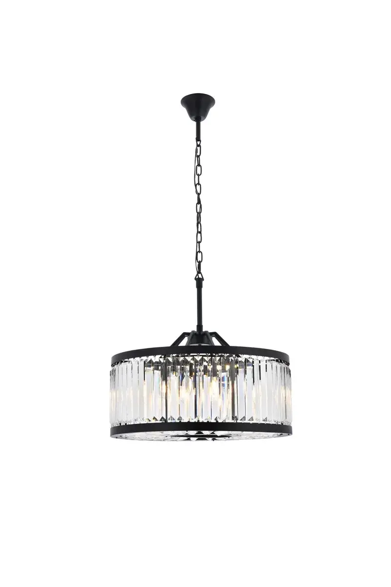 Chelsea 8-Light Crystal Chandelier in Matte Black