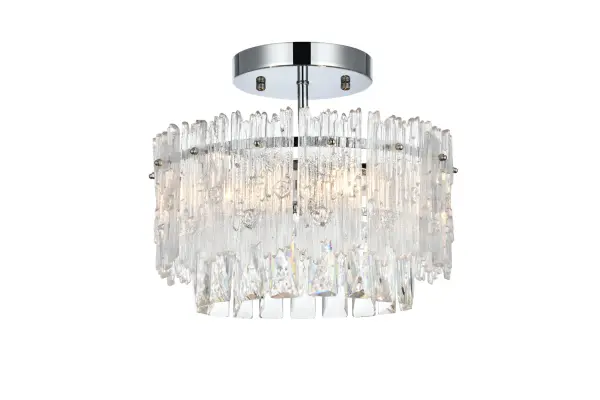 Dimensions
Length: 12"
Width: 12"
Height: 10"
Wire Length: 12"
Specifications
Assembly Required: yes
Bulb Included: No
Crystal/Glass Color: Clear
Dimmable: Yes
Distressed Finish: No
Dry/Wet/Damp: Dry
ETL: Yes
Finish (Color): Chrome and Clear
Fixture Material: Iron, Glass, and Crystal
Hardware Finish: Chrome
Harware Material: Iron
Max/Nominal Watt: 160W
Number of Lights: 3
Product Shape: Round
Product Type: Flush Mounts
Product Warranty: 1 year limited
Socket Type: E12
UL & ULC Standard: No
Voltage: 110V - 126V
Wattage/Bulb: 40W
Weight: 9
Wire Included: Yes
Shipment type: Small Parcel