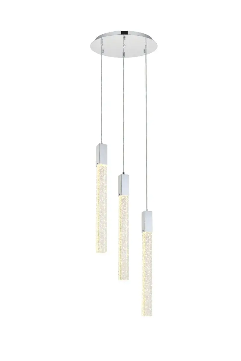 Weston Three Light Crystal Pendant in Chrome