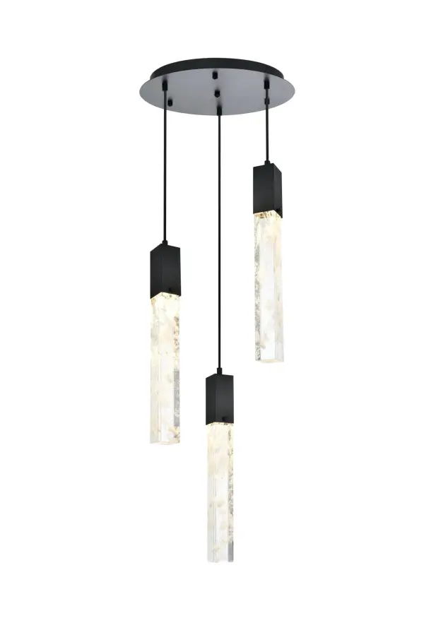 Dimensions
Chain/Rod Length: 144"
Length: 16"
Width: 16"
Height: 19"
Maximum Height: 139"
Wire Length: 144"
Specifications
Assembly Required: yes
Average Life (Hours): 6000
Bulb Included: Yes
Color Temperature: 3000K
CRI: 80
Crystal/Glass Color: Clear
Dimmable: Yes
Distressed Finish: No
Dry/Wet/Damp: Dry
ETL: Yes
Finish (Color): Black and Clear
Fixture Material: Iron and Crystal
Hanging Device: Cord
Hardware Finish: Black
Harware Material: Iron
Lumens: 480
Max/Nominal Watt: 19.5W
Number of Lights: 3
Product Type: Chandeliers
Product Warranty: 1 year limited
Socket Type: GU10
Voltage: 110V - 125V
Wattage/Bulb: 6.5W
Watts: 6.5W
Weight: 23
Wire Included: Yes
Shipment type: Small Parcel