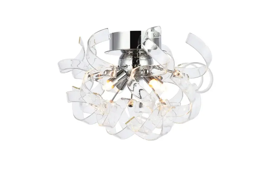 Ritz Four Light Flush Mount in Chrome