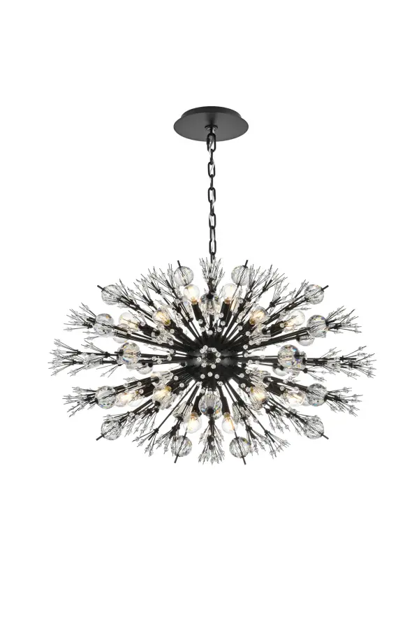 Dimensions
Chain/Rod Length: 70"
Length: 36"
Width: 23"
Height: 23"
Maximum Height: 87"
Wire Length: 144"
Specifications
Assembly Required: Yes
Bulb Included: No
Bulb Shape: G25
Crystal/Glass Color: Clear
Dimmable: Yes
Dry/Wet/Damp: Dry
ETL: Yes
Finish (Color): Black
Fixture Material: Metal and Glass
Hanging Device: Rod
Hardware Finish: Black
Harware Material: Iron
Max/Nominal Watt: 960W
Number of Lights: 24
Product Shape: Oval
Product Type: Pendants
Product Warranty: 1 year limited
Socket Type: E12
UL & ULC Standard: No
Voltage: 110V
Wattage/Bulb: 40W
Weight: 40
Wire Included: Yes
Shipment type: Small Parcel
US Shipping Cost: $142.00