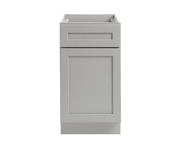 Installation Manual
Specification Sheet
Dimensions
Length: 18"
Width: 24"
Height: 34.5"
Specifications
Assembly Required: Yes
Distressed Finish: No
Finish (Color): Grey
Rubberwood and Plywood
Product Shape: Rectangle
Product Type: Kitchen Base Waste Basket Cabinet
Product Warranty: 1 year limited
Weight: 70.56
Wire Included: No
Wood Type: Rubberwood
Shipment type: Small Parcel
Drawers
Drawers Included: Yes
Number of Drawers: 2