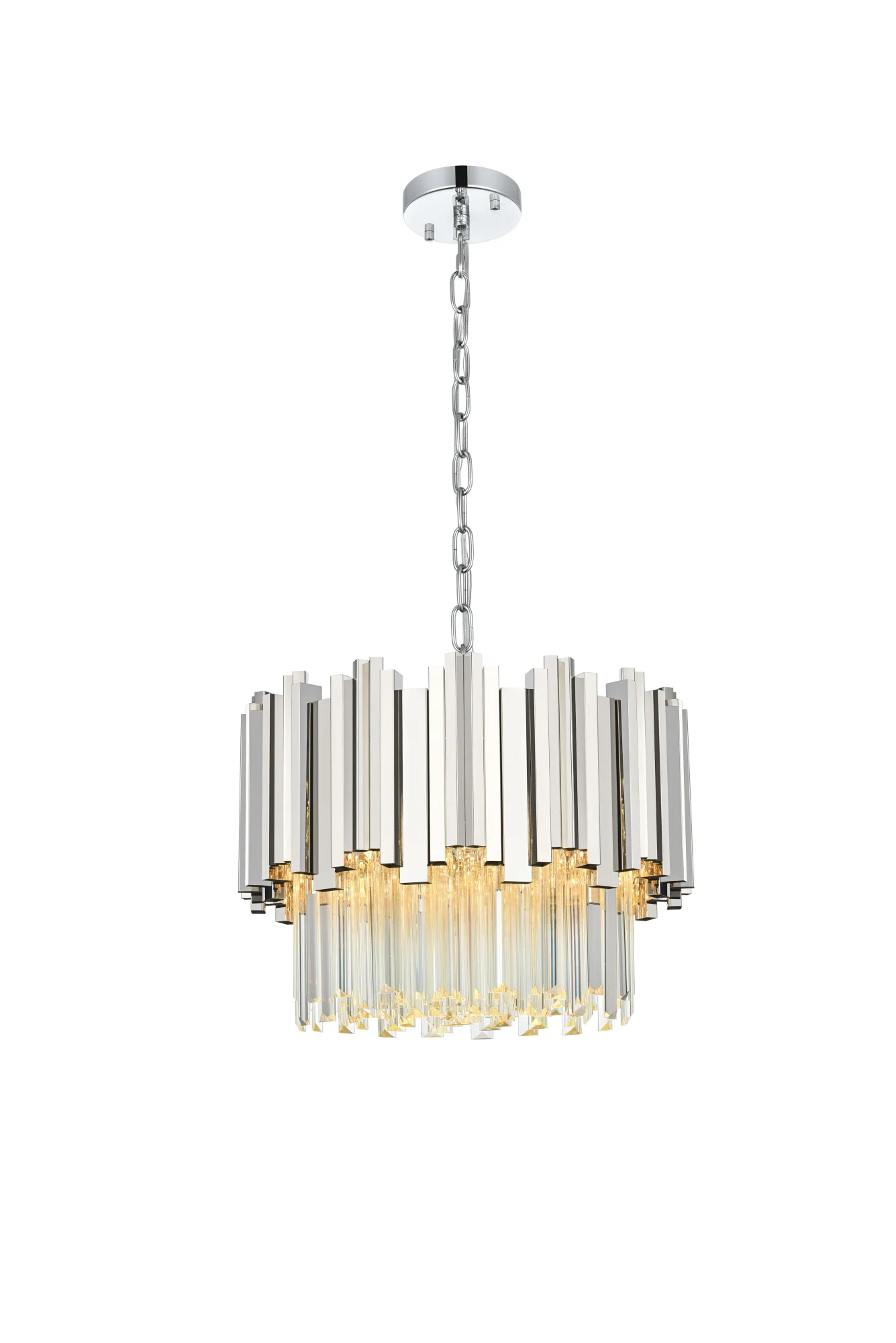 Willow Four Light Chandelier in Chrome and Clear