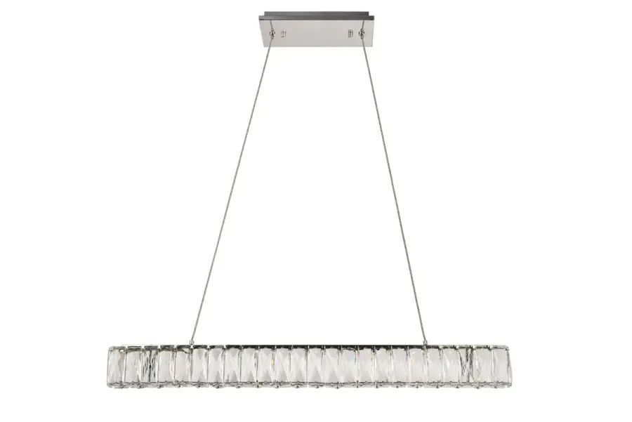 Monroe LED Linear Crystal Chandelier in Chrome