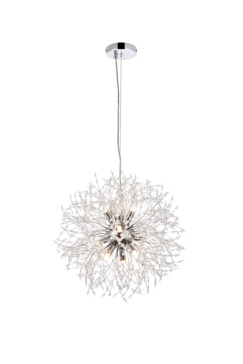 Solace Nine Light Pendant in Chrome