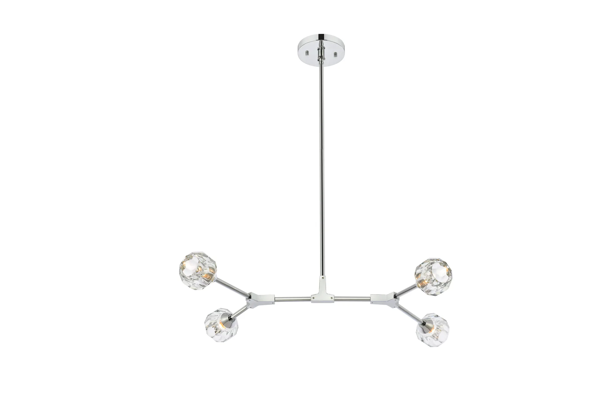 Zayne Four Light Pendant in Chrome and Clear