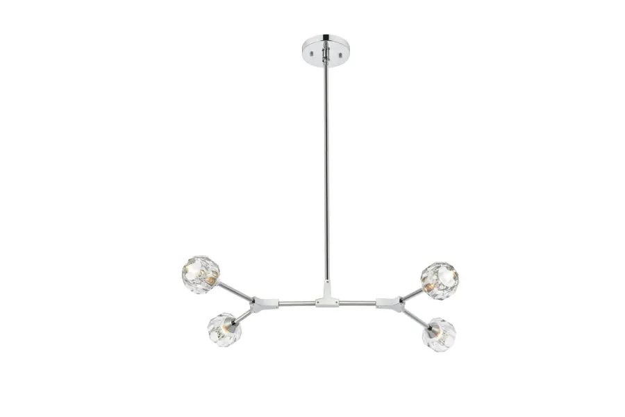 Zayne Four Light Pendant in Chrome and Clear - Image 1
